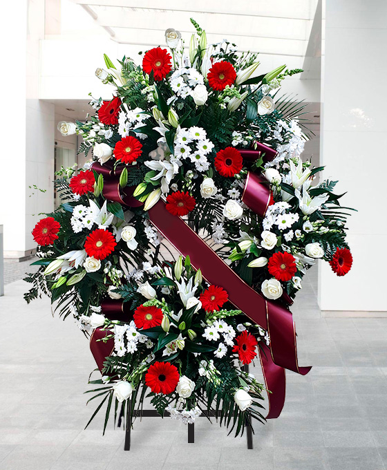 Corona de flores para funeral en Albacete